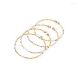 Bangle 4Pcs Gold Ethiopian Jewellery Openable Dubai Bangles Women Men Girls Bracelets African European Ethiopia Bride Wedding Gifts Melv22