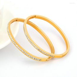 Bangle Thin Crystal Rhinestone Pave Stainless Steel Bracelets & Bangles For Women Fashion Jewelry Accessories Drop Melv22
