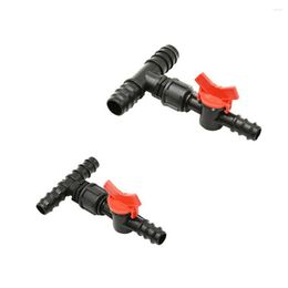 Watering Equipments 12mm 16mm 20mm PE Pipe Tee Connectors With Valve 1/2 3/4" Reducing Garden Tap Hose Splitter Drip Irrigation Adapter