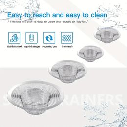 4PCS Stainless Steel Kitchen And Bathroom Sink Strainer Set, Hair Stopper For Tub Drain, Anti-Clog Kitchen Sink Strainer (2pcs 2"+1pc 2-3/4"+1pc 4-1/2").