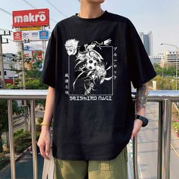 Men's T-Shirts BLUE LO Seishiro Nagi Tshirts for Women Men Anime Manga Printed Korean Style Fashion Top Tees Short Sleeve Cotton T Shirts J230625