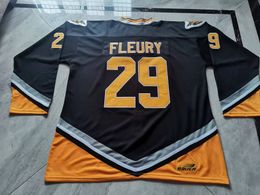 College Hockey Wears Physical photos Breton Screaming Eagles Alternate Marc-Andre Fleury Men Youth Women Vintage High School Size S-5XL or any name and number jersey