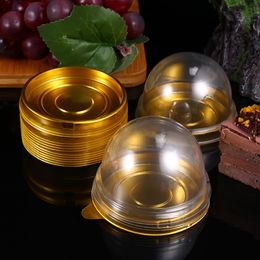 Gift Wrap 50100pcs Round Plastic EggYolk Puff Blister Box Container Baking Mooncake Dome Boxes Packing Golden Tray 230625