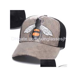 Ball Caps Esigner Snapbacks Tiger Head Hats Bee Snake Mesh Fitted Embroidery Adjustable Football Basketball Flex Beanies Flat Hat Hi Dh67a