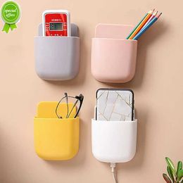 New Wall Mounted Storage Box Mobile Phone Plug Holder Stand Rack Remote Control Storage Organiser Case For Air Conditioner TV