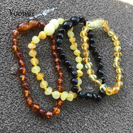 Charm Bracelets Yoowei 6 Colors Natural Amber Bracelet/Anklet Chic Women Amber Bracelet Baltic 4mm Small Beads Baby Teething Jewelry WholesalerHKD2306925