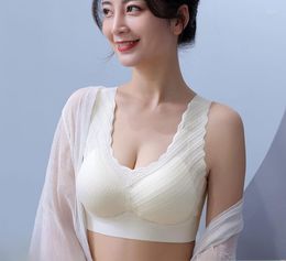 Yoga Outfit Bubble-free Underwear Women Small Breasts Gather Together Receive Auxiliary Prevent Sagging Vest-type Sports Bra