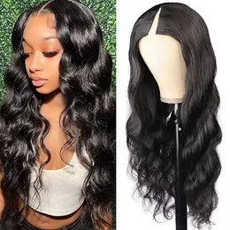 Body Wave V Part Wig Human Hair Brazilian Wavy Human Hair Wigs For Women Glueless Hair Natural Black Wigs