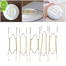 New 5 Size Kitchen Wall Display Plate Dish Hangers Holder W Type Invisible Spring Hanging Hook Plates Home Decorating Porch Decor