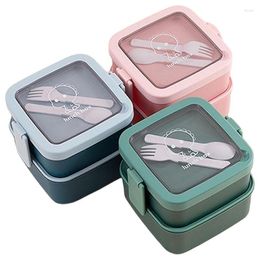 Dinnerware Sets Lunch Containers For Adults Ortable Box Microwave Safe Plastic Bento & Sauce Stackable Salad Fruit Container