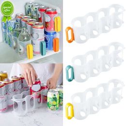 New 4 Hole Beverage Soda Drink Can Organiser Racks Fridge Drink Bottle Holder Beer Refrigeration Shelf Home Kitchen Storage Box Case