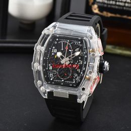 DES Automatic motion 6-pin transparent R luminous function men's watch top brand luxury watch crystal bracelet men's quartz LAW