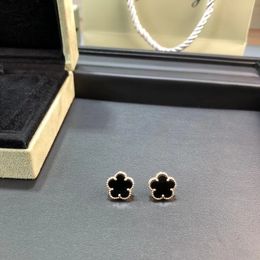 Stud Luxury Plating 18K Gold Earring Fritillaria Flower S925 Silver Earrings Clip For Women Fashion Trendy Jewellery Gift 230621