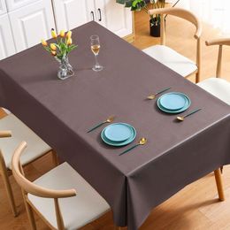 Table Cloth Solid Colour Waterproof Oil-proof Tablecloth El Elegant PVC Rectangle Dining Party Cover