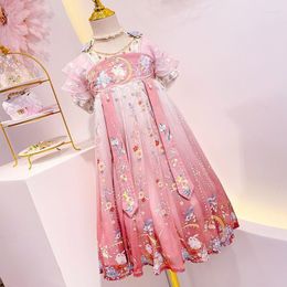 Girl Dresses Chinese Hanfu Dress Girls Year Costume Children Carnival Flower Fairy Cosplay Dance For Kids 15T