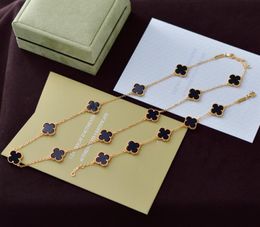 3A Necklaces VanCA Vintage Necklace Pendant&Bracelets Set in Gold For Women With Dust Bag Box Fendave