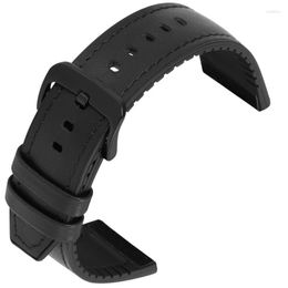 Watch Bands Rubber And Genuine Leather Double Layer Ventilation Strap 20mm 22mm Quick Release Belt Cowhide Handmade Deli22