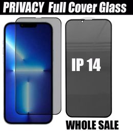 Privacy Tempered Glass Screen Protectors For Iphone 15 Pro Max 14 13 12 mini 11 XR XS 7 8 Plus Anti-spy Full Cover