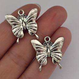 Charms 10pcs Butterfly Charm Antique Silver Colour Wholesale Bulk Lot For Necklace Keychain Bracelet Earring Jewellery Making