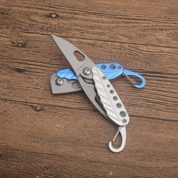 High Quality S7035 Small Folding Knife 8cr13Mov Titanium Coating Blade Aviation Aluminum Handle EDC Pocket Keychain Folder Knives with Retail Box