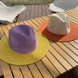 Wide Brim Hats Luna Dolphin Handmade Women Summer Jazz Sun Protection Hat Cowboy Cap Girls Temperament Flat Colourful Big Eave Casual Chic HatSun block HKD230625