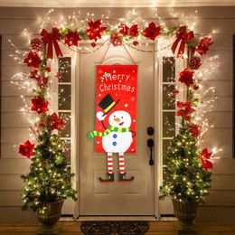 Novelty Games Merry Christmas Decorations For Home Ornaments Garland Noel Porch Sign Xmas Door Decor Hanging Cloth Navidad Year 230625