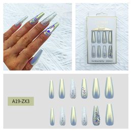 False Nails 12 Pieces Of Lengthened Trapezoidal Ballet Nail Enhancement Diy Point Drill European Acrylic Designed