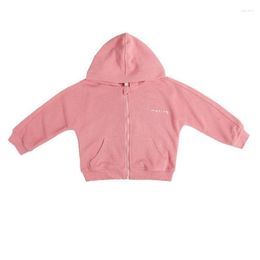 Jackets 2023 Autumn Winter Girls' Coat Korean Cardigan Zipper Shirt Sweater Baby Kids Girls Jacket Windbreaker Long Sleeve Tunic