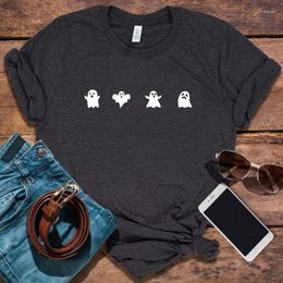 Women's T Shirts Ghost Halloween Graphic Cute Lover Women Clothing Lovers Girls Fashion Tops
