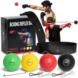 Punching Balls Boxing Reflex Speed Headband Punch Ball Muay Thai Sanda MMA Raising Reaction Agility Hand Eye Training Gym Fitness Exercise 230621