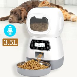 Dog Bowls Feeders 3.5L Automatic Pet Feeder Smart Food Dispenser For Dog Cat Bowl Timer Robot Pet Feeding Water Dispenser Auto Sensor Cat Fountain 230625