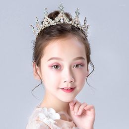 Hair Accessories Children's Crown Headdress Princess Girl's Crystal Big Band Pink Birthday