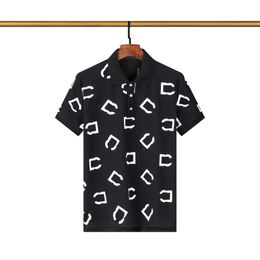 Fashion Designer Mens Polos Shirt T-shirt Summer Casual printing Pattern Pure Cotton High SreetBusiness Fashion black and white Collar Shirts M-3XL