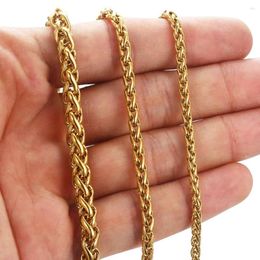 Link Bracelets Men Women Wheat Bracelet Gold Silver Color Stainless Steel Chain Male Jewelry Gifts Dropship 3/4/6/8/10mm DKBM08A