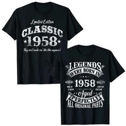 Men's T-Shirts 65 Years Old Vintage Classic Car 1958 65 Birday TShirt Legends Born In 1958 65YearOld Sayings Quote Graphic Tee Tops Gift J230625