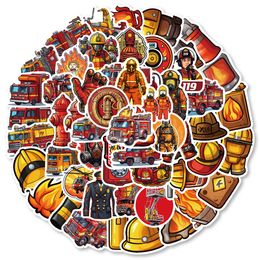 60PCS Fire Trucks Graffiti Stickers For Skateboard Car Laptop Ipad Bicycle Motorcycle Helmet PS4 Phone Kids Toys DIY Decals Pvc Water Bottle Suitcase Decor
