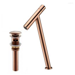 Bathroom Sink Faucets Rose Gold Basin Faucet And Cold Single Handle Lavatory Mixer Tap Brass Material With -Up Free