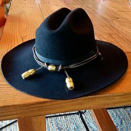 Berets Women Men Wide Brim Wool Felt Jazz Fedora Hats Panama Style Cowboy Trilby Party Formal Top Hat Fashion Ribbon Decorative
