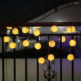 Strings Cross Border Explosion Led Solar Lantern Lamp String Fabric Paper Support Garden Christmas Decorative 2pcs