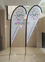 Outdoor Sales Promotion Advertising Full Color Printed Teardrop Beach Flag Banner