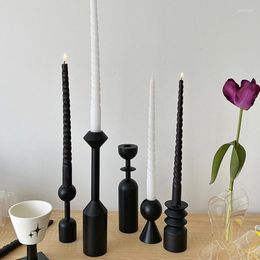 Candle Holders Wooden For Birthday Decoration Glass Table Candelabra Stick Holder