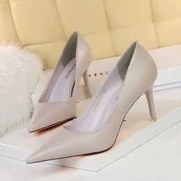 Women's High Heels Wedding Shoes Woman High Heel Pumps OL Party Dress Shoes Yellow Pink White Red Size 34-43