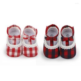 Athletic Shoes Born Baby Kids Girls Lovely Striped Bow First Walker Soft Soles Cute Toddler Anti-Slip Princess Shoees