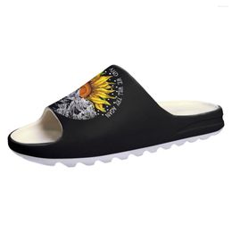 Slippers Sunflowers With Mountains Summer For Women Casual Slipper Gym Walking Adults Durable Children Unisex Travel Comfortable Sandals