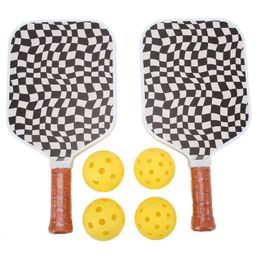 Squash Racquets Carbon Fibre Pickleball Paddles Set of 2 Rackets and 4 Balls for Outdoor Sandbeach Sports 230621
