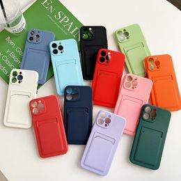 Soft Silicone Phone Case For iPhone 14 11 12 13 Pro Max XR X XS Max 6 6S 7 8 Plus SE 12 Mini 13Pro Wallet Card Holder Cover