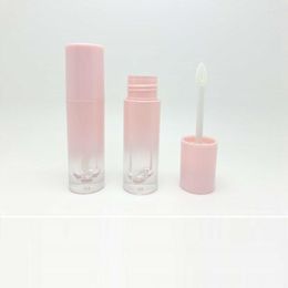 Storage Bottles 4ML Empty Lip Gloss Containers Tube Gradient Pink Lipgloss Packaging Round Cosmetic Tubes With Wands 30/50pcs