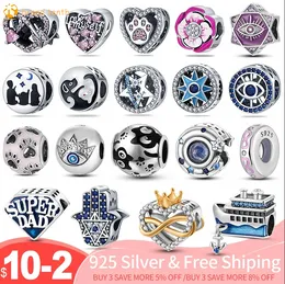 925 Sterling Silver for pandora charms authentic bead Round Heart Pattern Charm Beads Jewelry