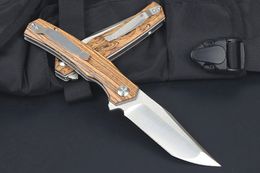 New Arrival M7628 Flipper Folding Knife D2 Satin Drop Point Blade CNC Rosewood Handle Ball Bearing Outdoor Camping EDC Pocket Folder Knives