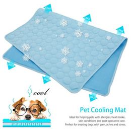 kennels pens The Ultimate Cooling Pet Mat Breathable Washable Summer Pad Dog Cat Self Cool Blanket for Kennel Crate and Bed Sleeping Ice Silk 230625